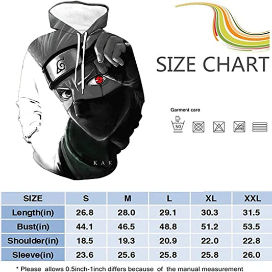 3D mens hoodies sweater Akatsuki Japanese Anime Hatake Kakashi Adult Hoodie for men and women